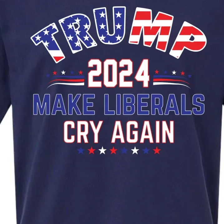 Trump 2024 Make Liberals Cry Again Sueded Cloud Jersey T-Shirt