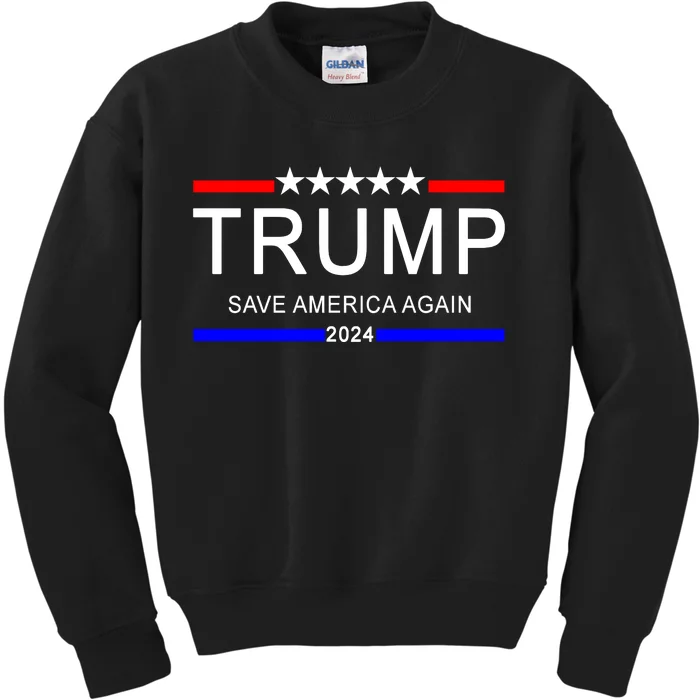 Trump 2024 Save America Kids Sweatshirt