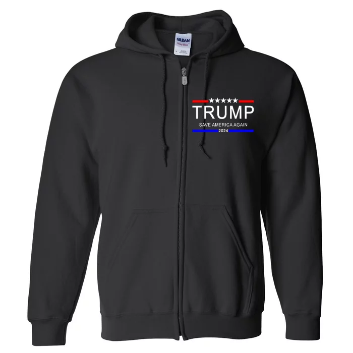 Trump 2024 Save America Full Zip Hoodie