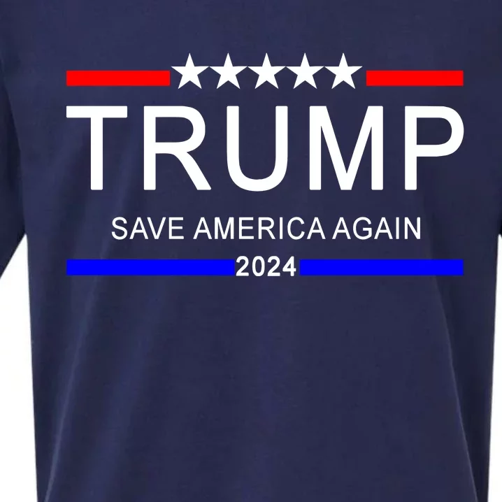 Trump 2024 Save America Sueded Cloud Jersey T-Shirt