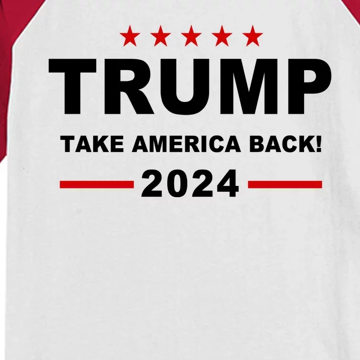 Trump 2024 Take America Back! Kids Colorblock Raglan Jersey