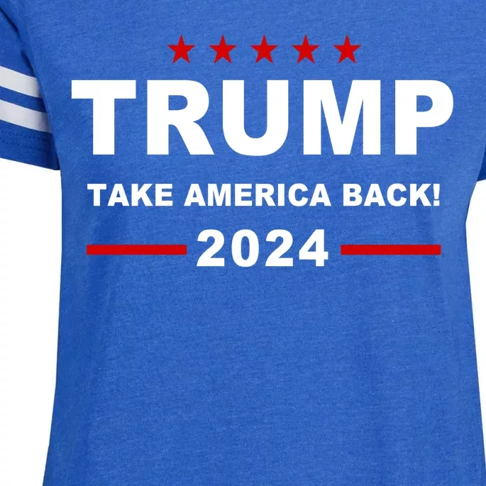 Trump 2024 Take America Back! Enza Ladies Jersey Football T-Shirt