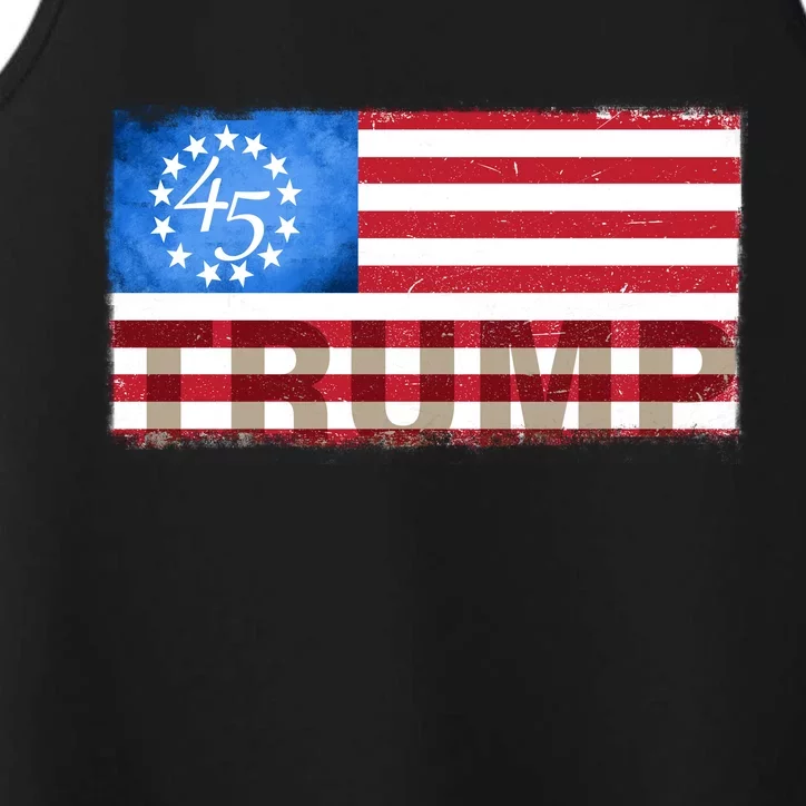 Trump 45 Betsy Ross 13 Original Colonies Flag Performance Tank