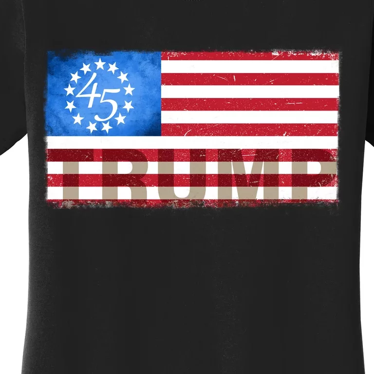 Trump 45 Betsy Ross 13 Original Colonies Flag Women's T-Shirt