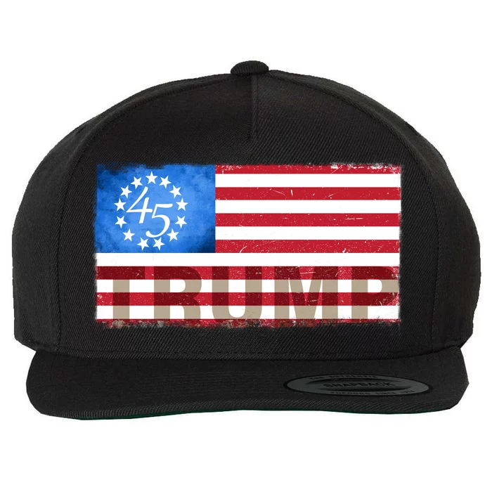 Trump 45 Betsy Ross 13 Original Colonies Flag Wool Snapback Cap