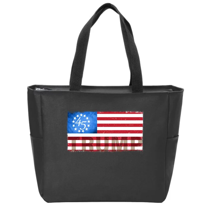 Trump 45 Betsy Ross 13 Original Colonies Flag Zip Tote Bag