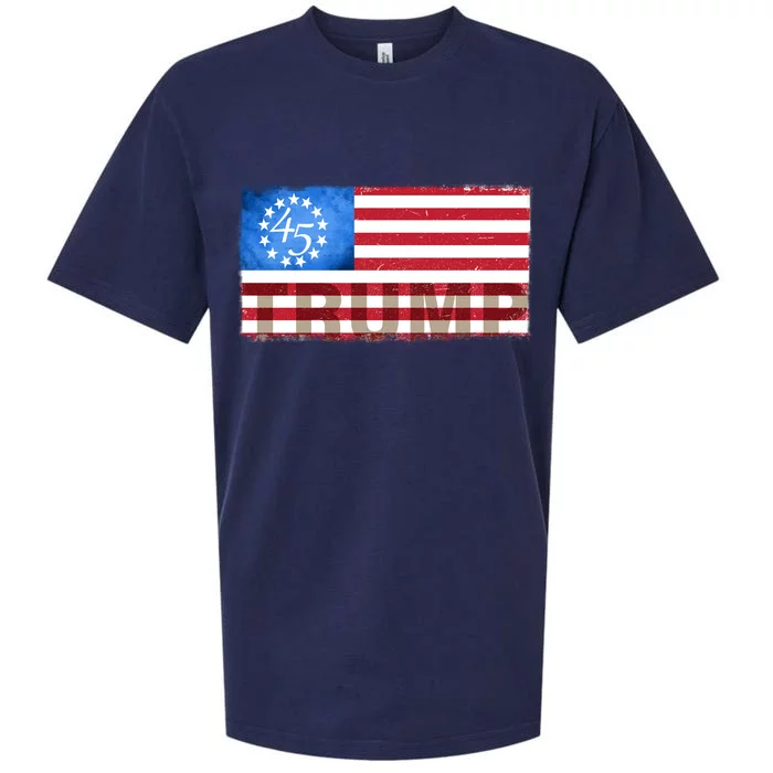 Trump 45 Betsy Ross 13 Original Colonies Flag Sueded Cloud Jersey T-Shirt