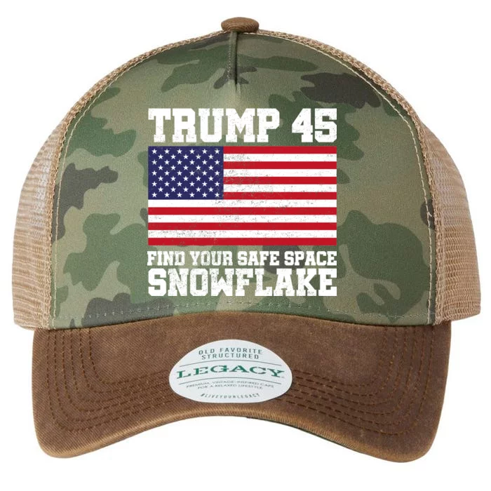 Trump 45 Find Your Safe Place Snowflake Legacy Tie Dye Trucker Hat