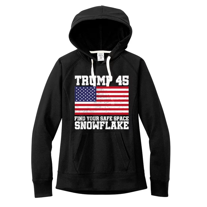 Trump 45 Find Your Safe Place Snowflake Women's Fleece Hoodie