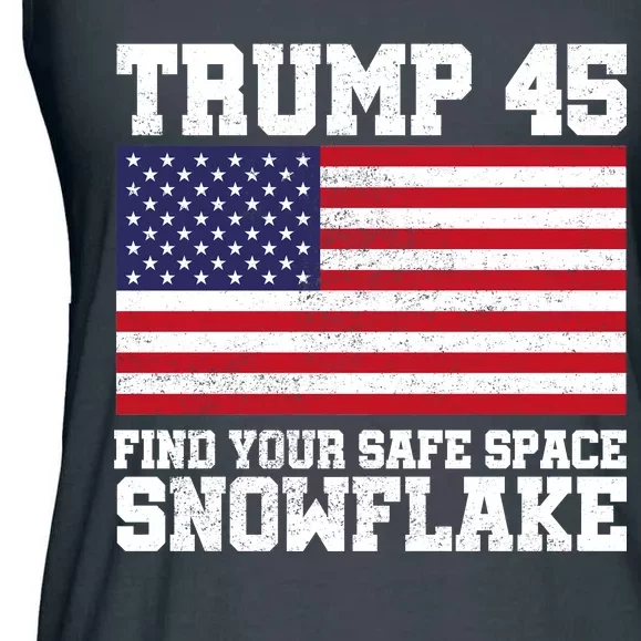 Trump 45 Find Your Safe Place Snowflake Ladies Essential Flowy Tank