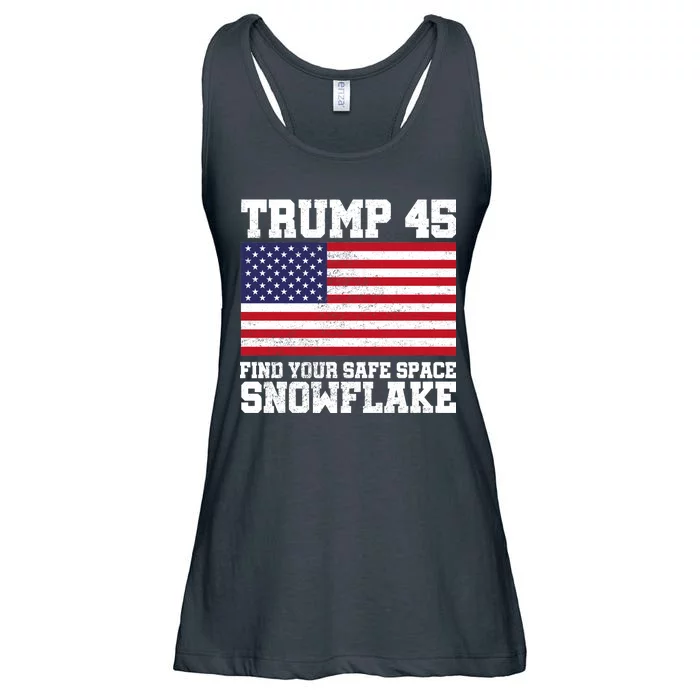 Trump 45 Find Your Safe Place Snowflake Ladies Essential Flowy Tank