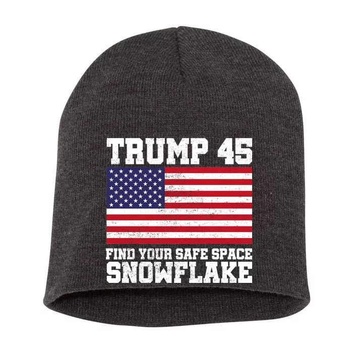 Trump 45 Find Your Safe Place Snowflake Short Acrylic Beanie