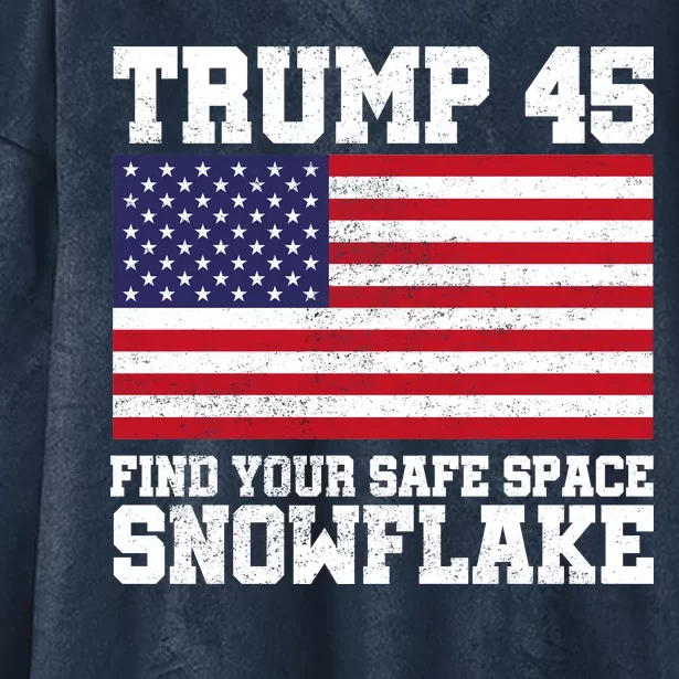 Trump 45 Find Your Safe Place Snowflake Hooded Wearable Blanket