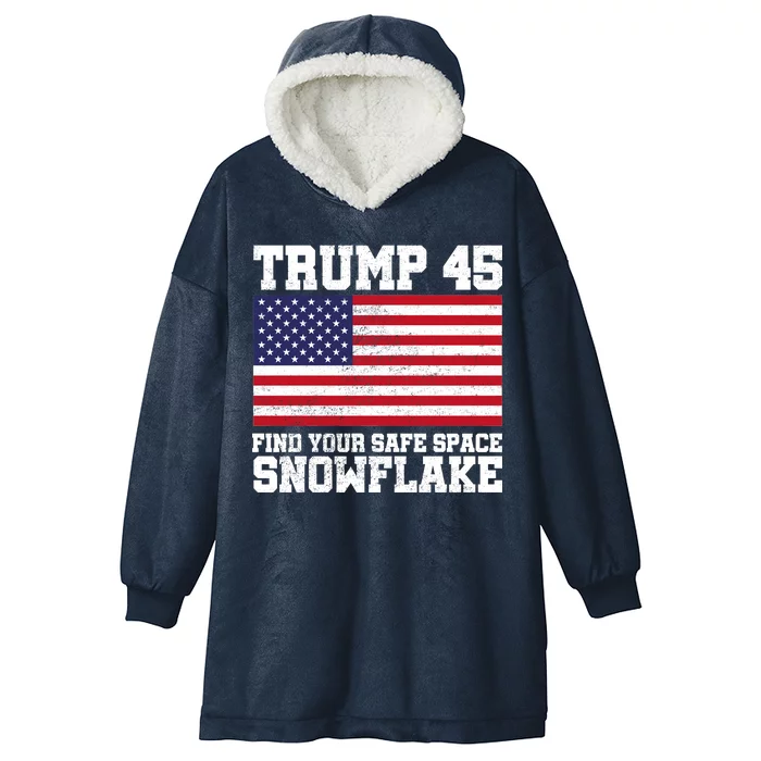 Trump 45 Find Your Safe Place Snowflake Hooded Wearable Blanket