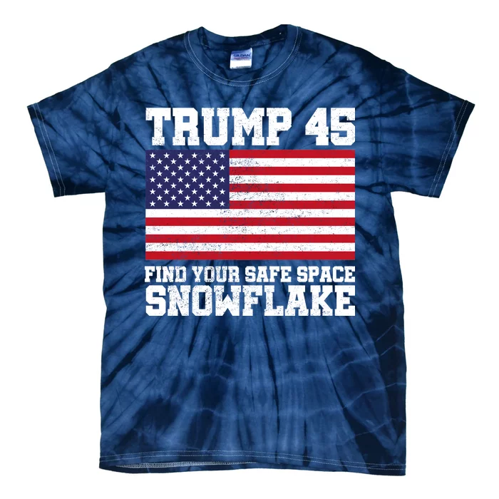 Trump 45 Find Your Safe Place Snowflake Tie-Dye T-Shirt