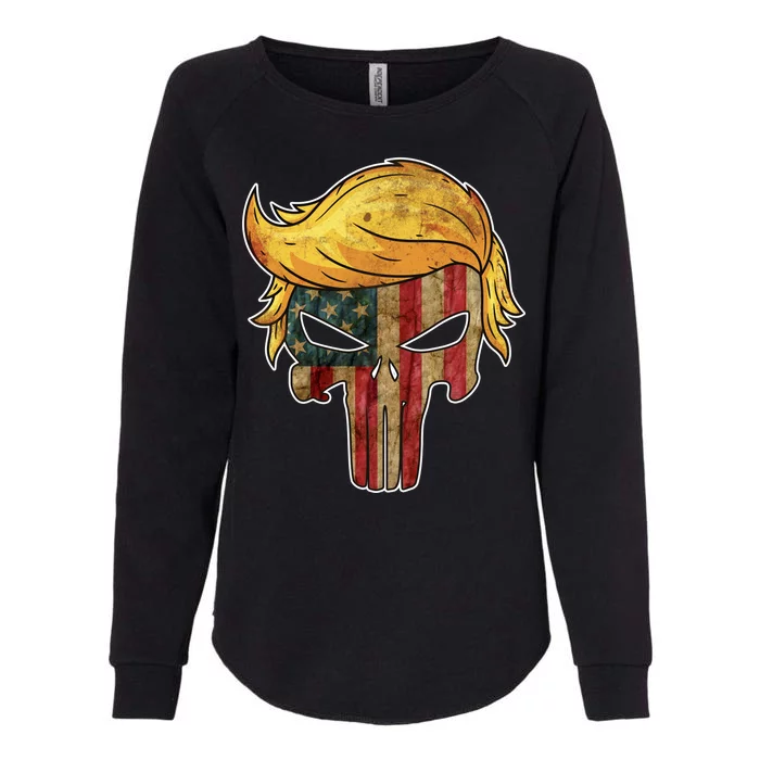 Trump American Skull Golden Hair Womens California Wash Sweatshirt