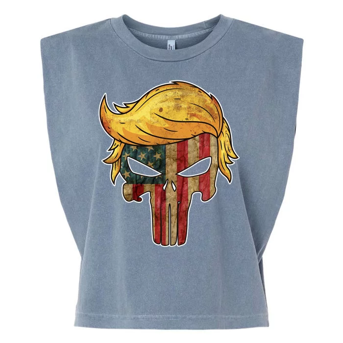 Trump American Skull Golden Hair Garment-Dyed Women's Muscle Tee