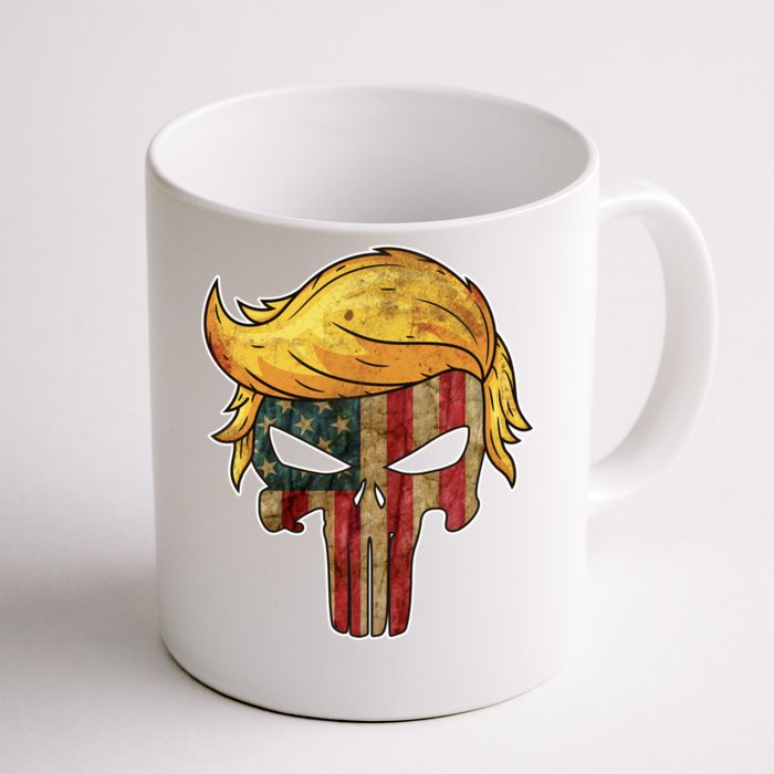 Trump American Skull Golden Hair Front & Back Coffee Mug