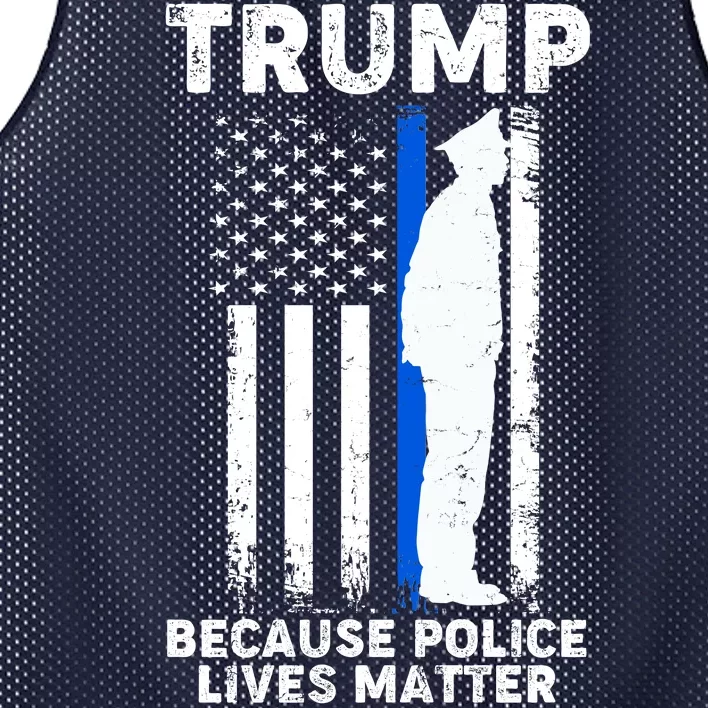 Trump Because Police Lives Matter Thin Blue Line Mesh Reversible Basketball Jersey Tank