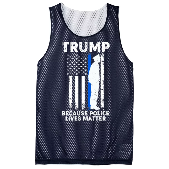 Trump Because Police Lives Matter Thin Blue Line Mesh Reversible Basketball Jersey Tank