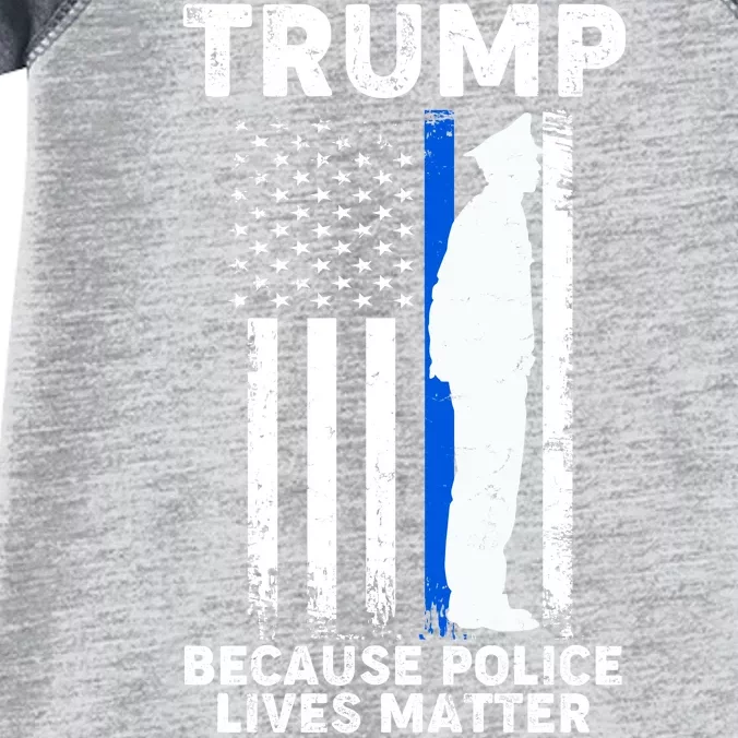 Trump Because Police Lives Matter Thin Blue Line Infant Baby Jersey Bodysuit