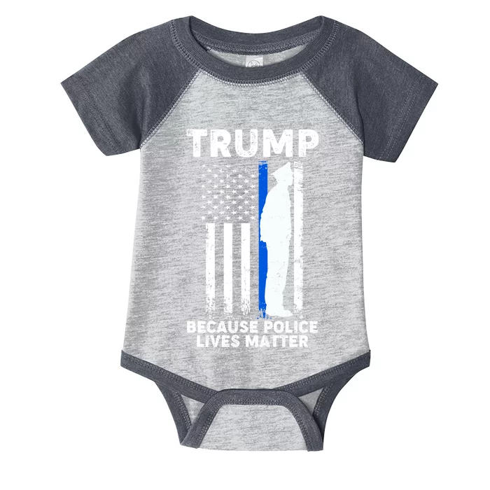 Trump Because Police Lives Matter Thin Blue Line Infant Baby Jersey Bodysuit