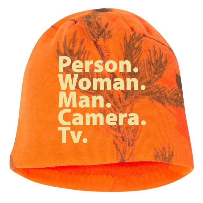 Trump Cognitive Test Person Woman Man Camera TV Kati - Camo Knit Beanie