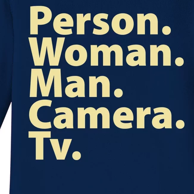 Trump Cognitive Test Person Woman Man Camera TV Baby Long Sleeve Bodysuit