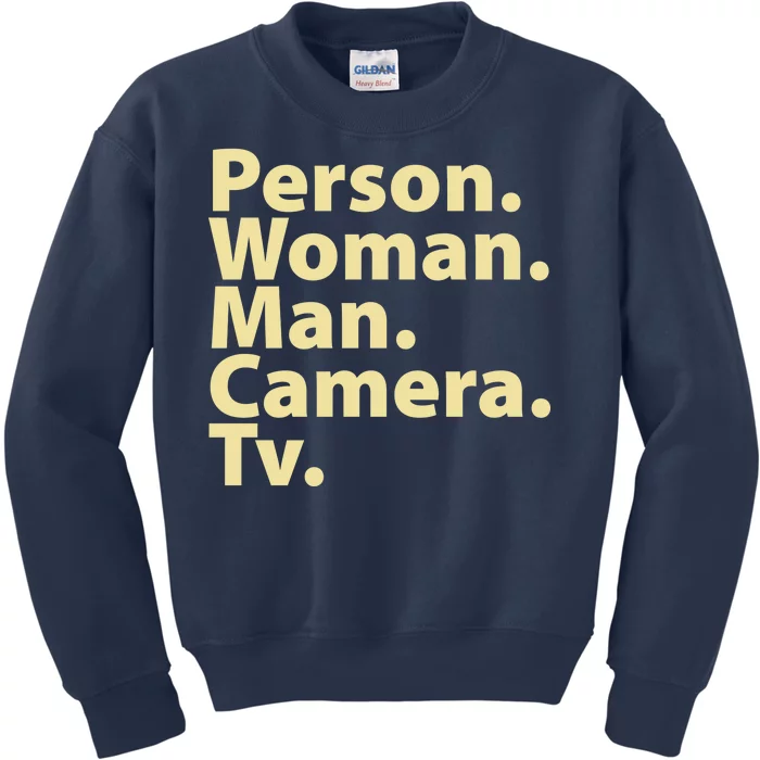 Trump Cognitive Test Person Woman Man Camera TV Kids Sweatshirt