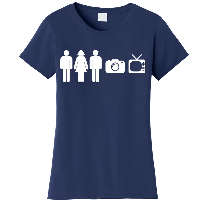 Person woman man camera on sale tv t shirt