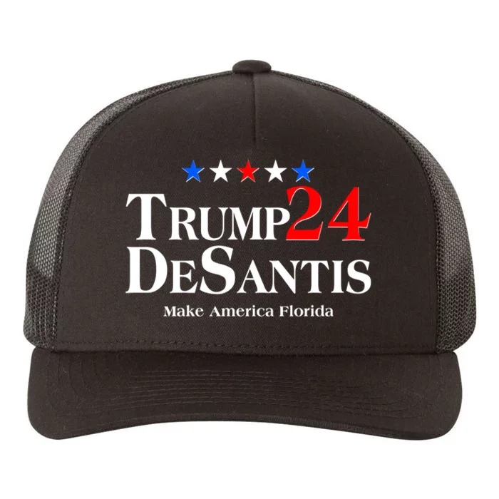 Trump DeSantis 2024 Make America Florida Election Logo Yupoong Adult 5-Panel Trucker Hat