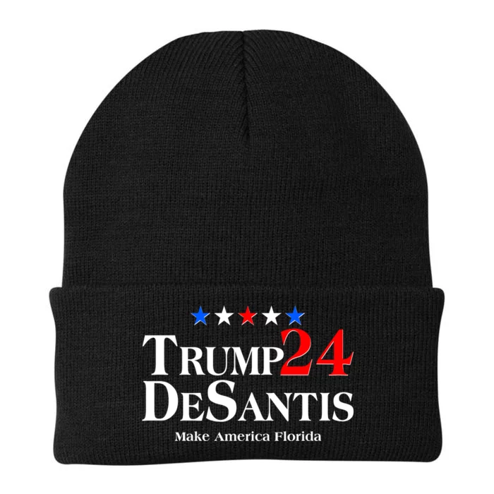 Trump DeSantis 2024 Make America Florida Election Logo Knit Cap Winter Beanie