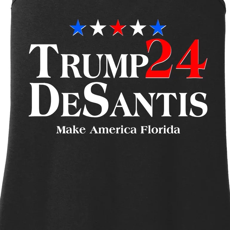 Trump DeSantis 2024 Make America Florida Election Logo Ladies Essential Tank