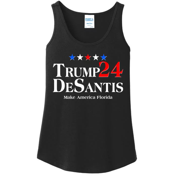 Trump DeSantis 2024 Make America Florida Election Logo Ladies Essential Tank