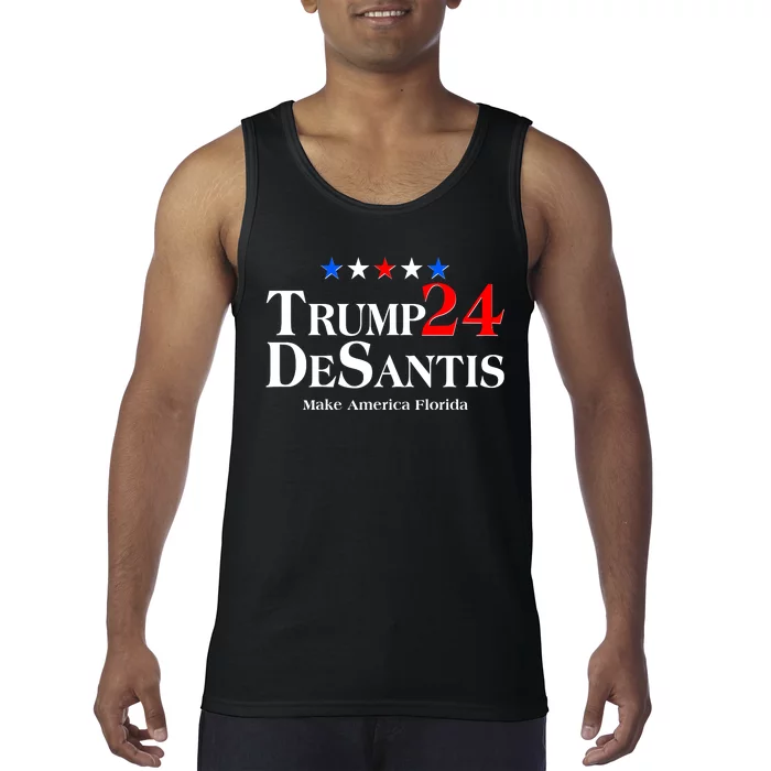 Trump DeSantis 2024 Make America Florida Election Logo Tank Top