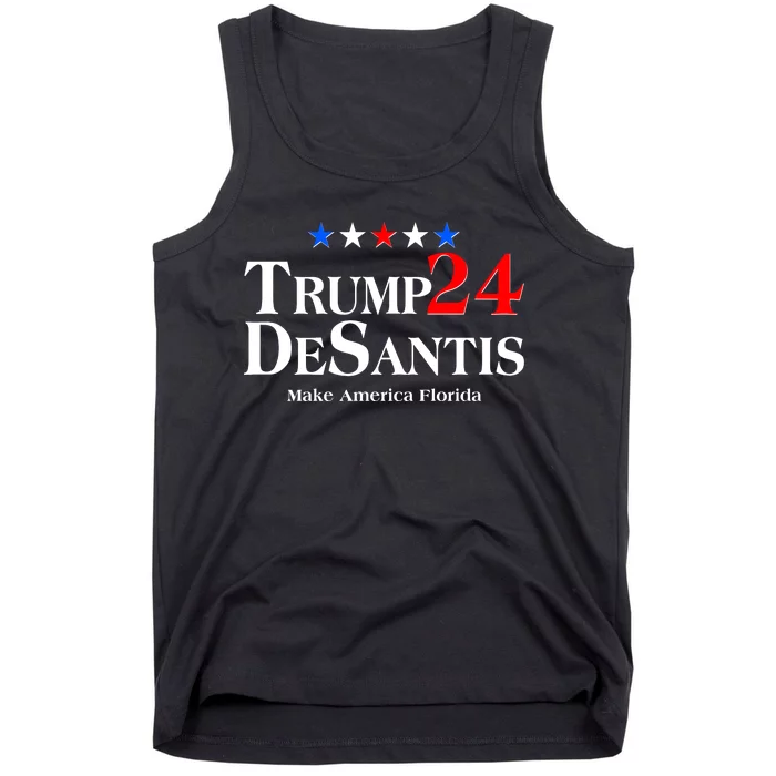 Trump DeSantis 2024 Make America Florida Election Logo Tank Top