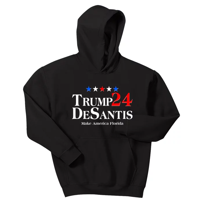 Trump DeSantis 2024 Make America Florida Election Logo Kids Hoodie