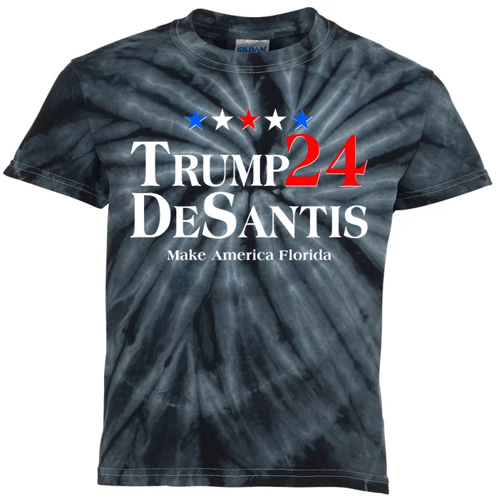 Trump DeSantis 2024 Make America Florida Election Logo Kids Tie-Dye T-Shirt