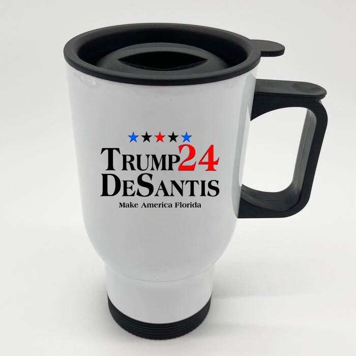 Trump DeSantis 2024 Make America Florida Election Logo Front & Back Stainless Steel Travel Mug