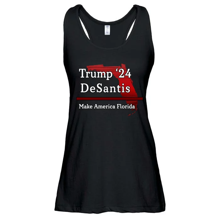 Trump DeSantis 2024 Make America Florida State Ladies Essential Flowy Tank