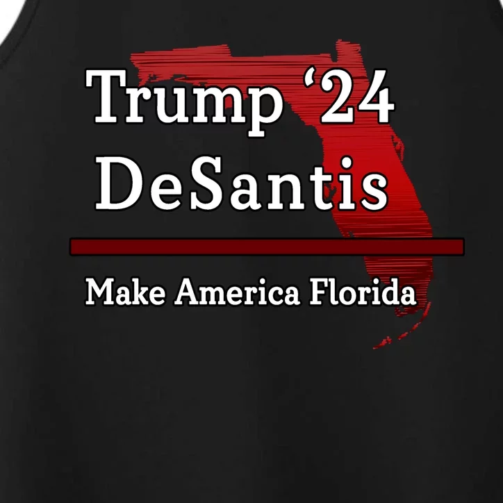 Trump DeSantis 2024 Make America Florida State Performance Tank