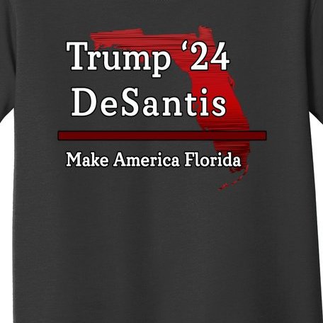 Trump DeSantis 2024 Make America Florida State Toddler T-Shirt