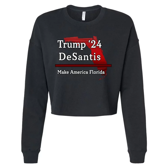 Trump DeSantis 2024 Make America Florida State Cropped Pullover Crew