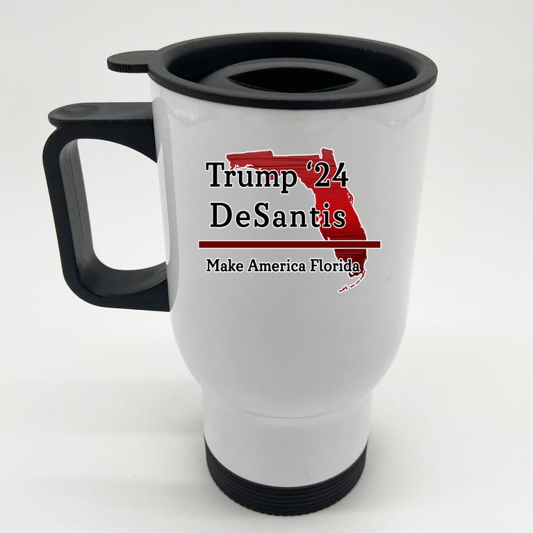 Trump DeSantis 2024 Make America Florida State Stainless Steel Travel Mug