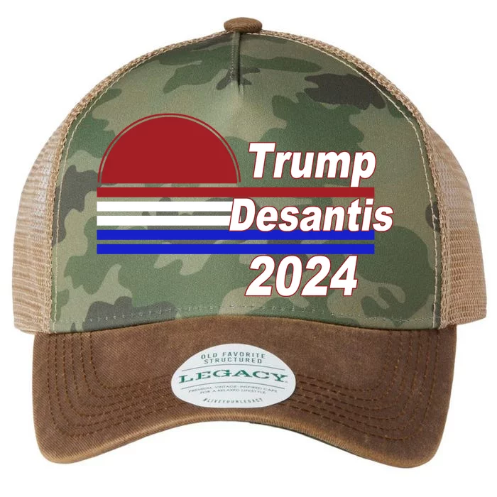 Trump Desantis 2024 Red White And Blue Simple Legacy Tie Dye Trucker Hat