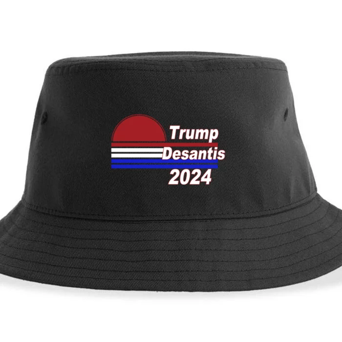 Trump Desantis 2024 Red White And Blue Simple Sustainable Bucket Hat