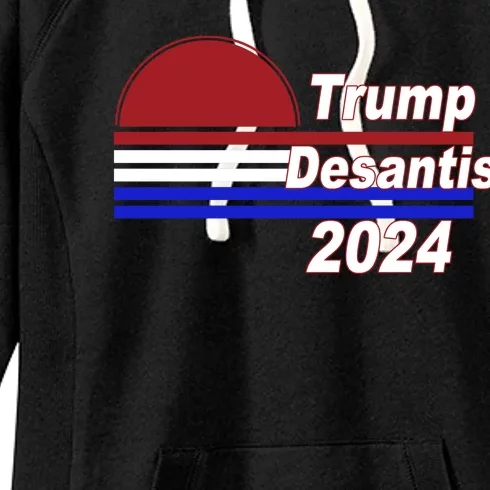 Trump Desantis 2024 Red White And Blue Simple Women's Fleece Hoodie