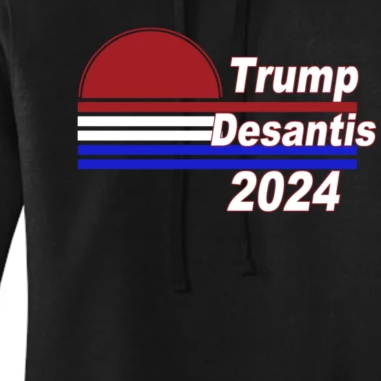 Trump Desantis 2024 Red White And Blue Simple Women's Pullover Hoodie