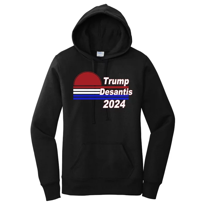 Trump Desantis 2024 Red White And Blue Simple Women's Pullover Hoodie