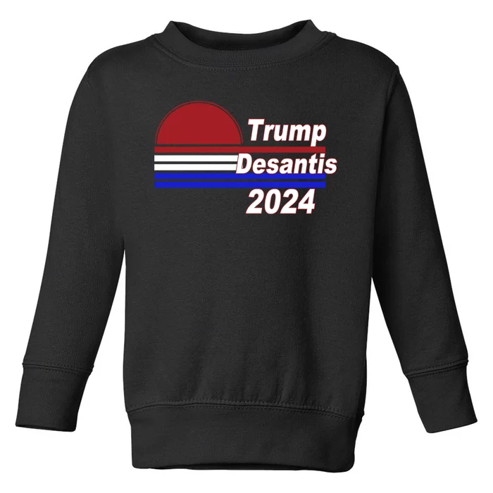 Trump Desantis 2024 Red White And Blue Simple Toddler Sweatshirt